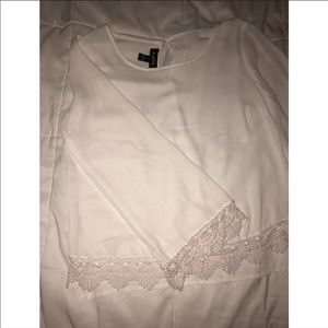 Fancy or casual white lace detailed top